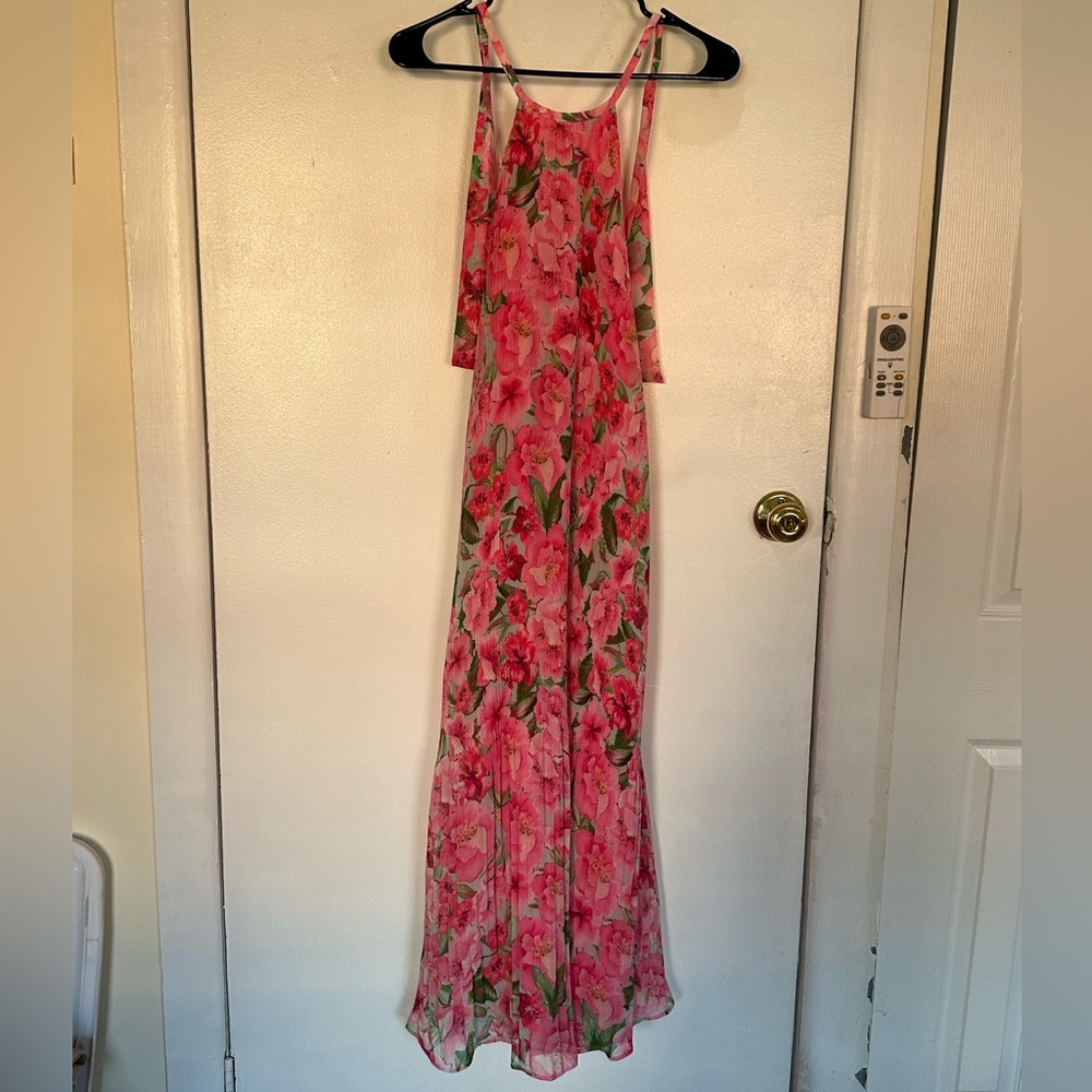 Pink Flower Maxi Dress